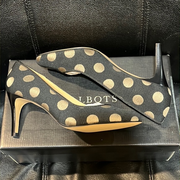 Talbots Nori 1 Black & Gold Polka Dot Women’s Heels 6.5 Plus Matching Purse NWT - Picture 4 of 9
